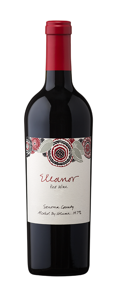 Bottle of Eleanor red wine.