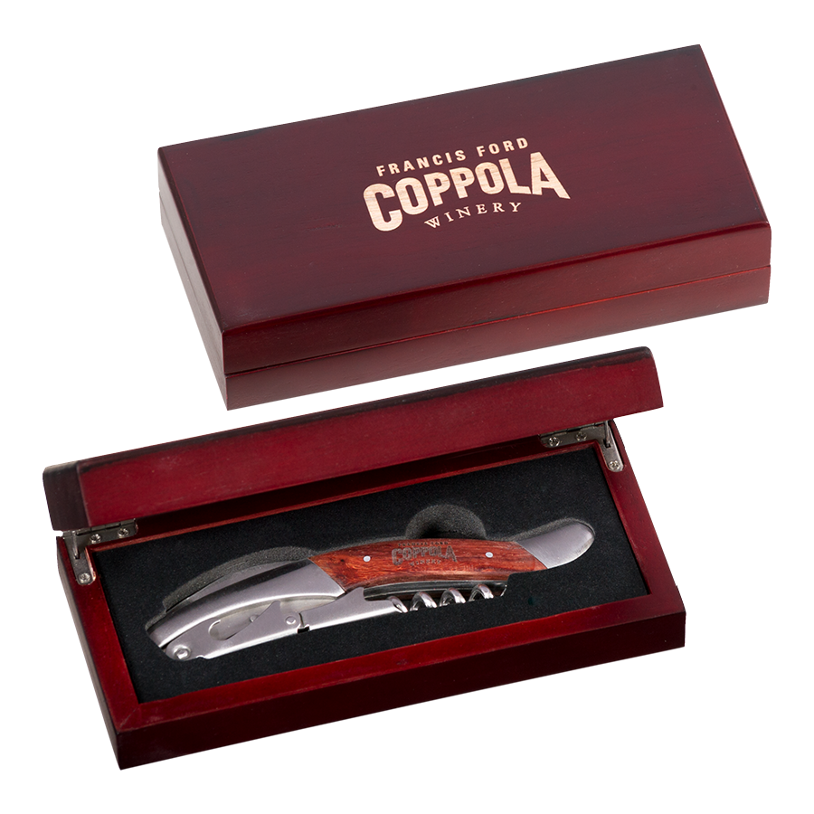 Francis Ford Coppola Wood Box & Wine Key Set