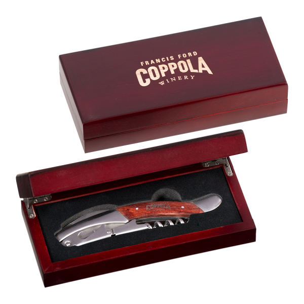 Francis Ford Coppola Wood Box & Wine Key Set