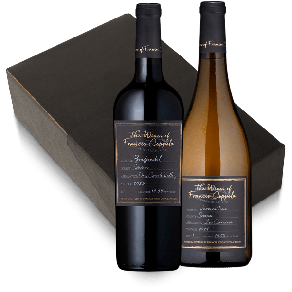 The Wines of Francis Coppola Zinfandel and Vermentino Two Bottle Gift Box